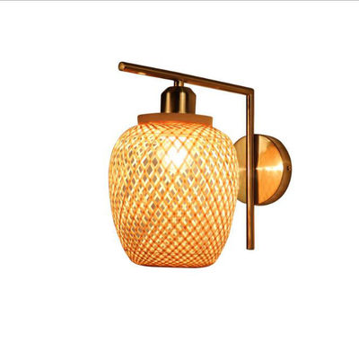 Đèn tường rattan gỗ xoắn Nodic Để trang trí phòng ngủ phòng khách