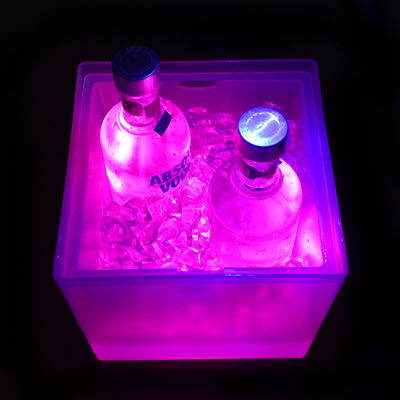 Đồ đá LED hình vuông hiện đại, lớp hai chiếu sáng Đồ sâm-panh trong suốt