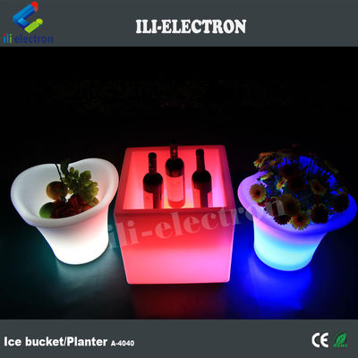 Chất xả nước có thể sạc lại bằng nhựa LED Quad Quad Ice Bucket cho quán rượu