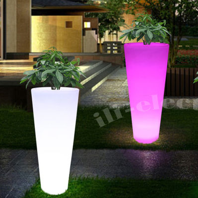 Cốc hoa cao tròn chiếu sáng LED nhựa / máy trồng hoa