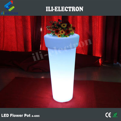 Cốc hoa cao tròn chiếu sáng LED nhựa / máy trồng hoa