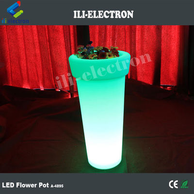 Cốc hoa cao tròn chiếu sáng LED nhựa / máy trồng hoa