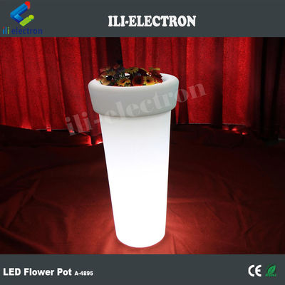 Cốc hoa cao tròn chiếu sáng LED nhựa / máy trồng hoa