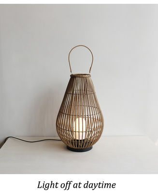 Phong cảnh đèn lồng ngoài trời Rattan đèn dệt đan dây chuyền sạc lại