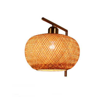 Đèn tường rattan thủ công, 3500K Wicker Rattan đèn điều khiển công tắc