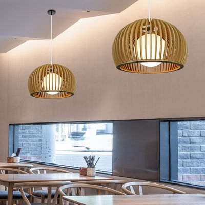 Chiếc đèn chùm gỗ rắn hiện đại, Đèn Rattan Pendant cho phòng khách nhà hàng