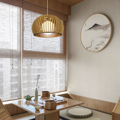 Chiếc đèn chùm gỗ rắn hiện đại, Đèn Rattan Pendant cho phòng khách nhà hàng