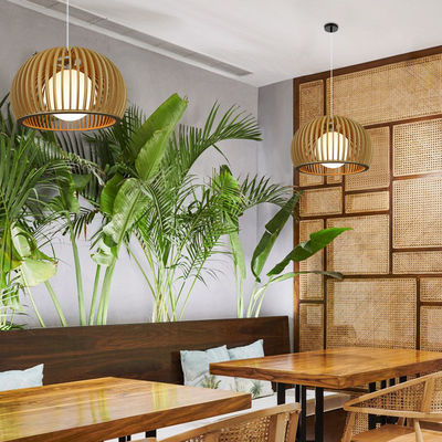 Chiếc đèn chùm gỗ rắn hiện đại, Đèn Rattan Pendant cho phòng khách nhà hàng
