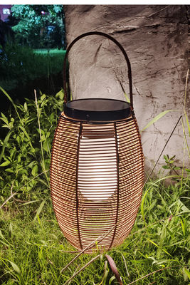 IP65 Rattan Woven Solar Lights, 3500K Rattan năng lượng mặt trời Garden Lantern