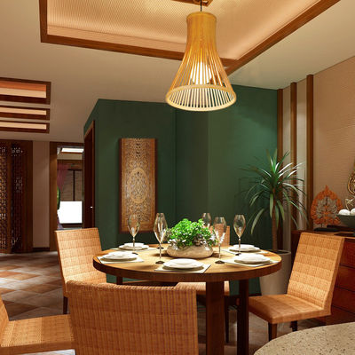 Đèn treo rattan tùy chỉnh, Đèn treo vải Bắc Âu cho ánh sáng trong nhà
