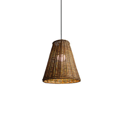 Đèn treo rattan tròn hiện đại, Đèn trần rattan bóng 65lm / W OEM