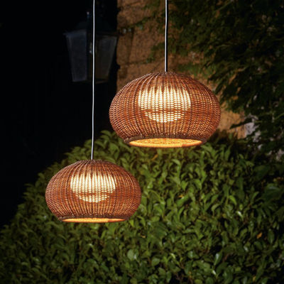 Đèn treo rattan đèn chùm chống nước cho cây ngoài trời