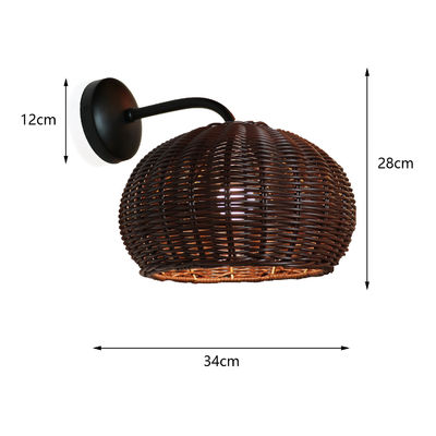 220V Rattan Wall Lamp Shade tay đan chống nước cho ngoài