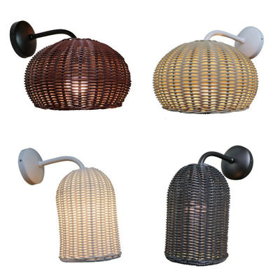 220V Rattan Wall Lamp Shade tay đan chống nước cho ngoài
