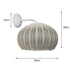 220V Rattan Wall Lamp Shade tay đan chống nước cho ngoài