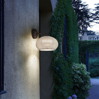 Tay đan đèn tường Rattan Sconce Hình hình tròn chống nước cho ngoài trời