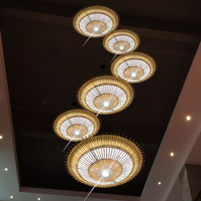 OEM tre Rattan Pendant Light Umbrella Shape Cho trang trí nhà