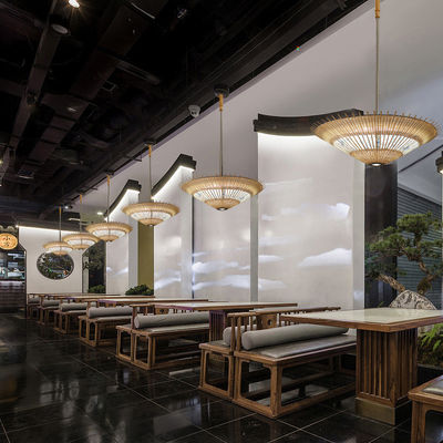 OEM tre Rattan Pendant Light Umbrella Shape Cho trang trí nhà
