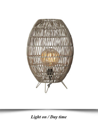 Ip44 LED Rattan Standing Lamp Shade Cho Bể bơi vườn