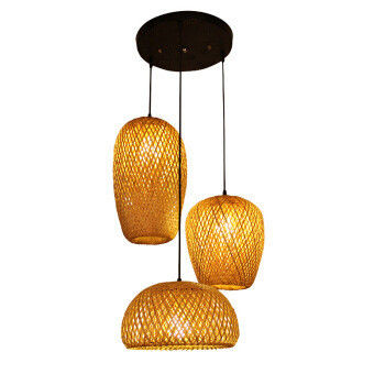 Đèn đèn treo rattan 3 đầu tùy chỉnh với điều khiển công tắc