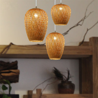 Đèn đèn treo rattan 3 đầu tùy chỉnh với điều khiển công tắc