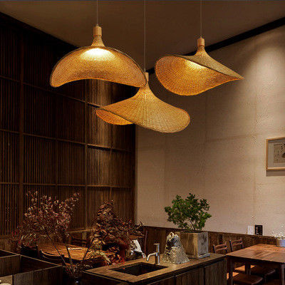Creative Rattan Pendant Light Big Straw Hat Style 3500K ấm áp trắng CCT