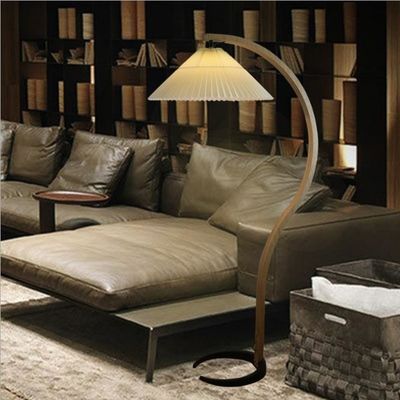 Creative Pleated Rattan Standing Lamp cho phòng ngủ phòng khách