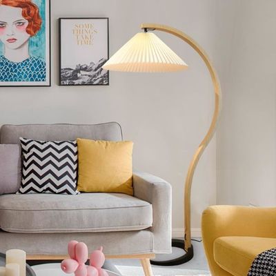 Creative Pleated Rattan Standing Lamp cho phòng ngủ phòng khách