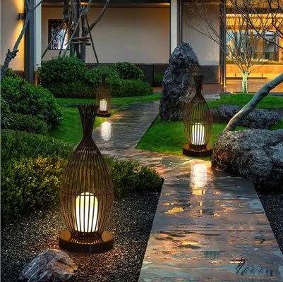 Đèn sàn rattan chống nước cho ban công ngoài trời