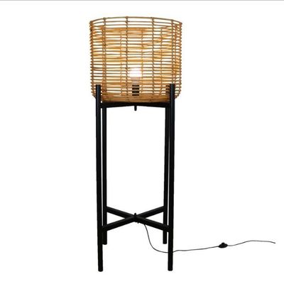 4 chân Wicker đèn sàn Rattan cho không khí phòng khách