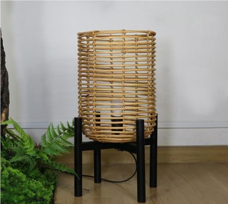 4 chân Wicker đèn sàn Rattan cho không khí phòng khách
