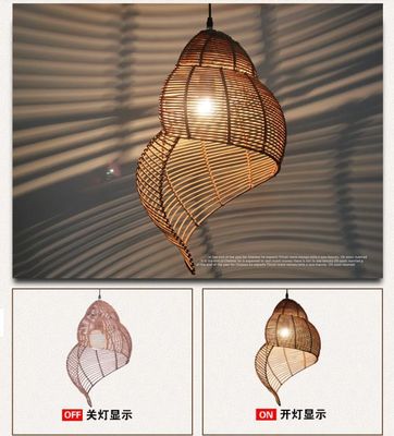 Đông Nam Á thiết kế ốc vuông rattan đèn chùm đèn treo