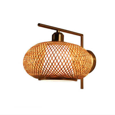OEM Đèn tường rattan tròn, đèn chùm rattan treo