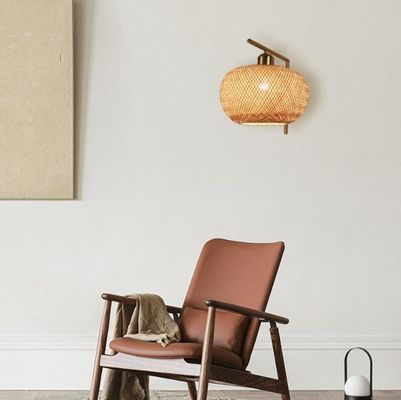 đèn tường dệt trei sang trọng - đèn hành lang dệt trei - đèn rattan treo