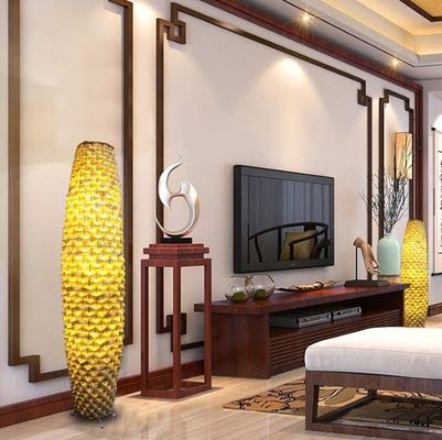 Rattan đèn sàn dệt bamboo 3500K cho phòng khách nhà ở