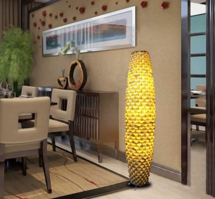 Rattan đèn sàn dệt bamboo 3500K cho phòng khách nhà ở