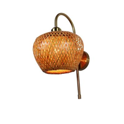 E27 đèn LED dệt tre đèn tường Sconce 3500K cho phòng ngủ phòng tắm