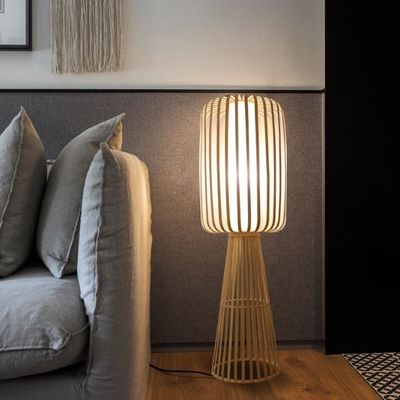 Bamboo Weaving Rattan Floor Lamp For Residential Teahouse Living Room Phòng khách nhà trà