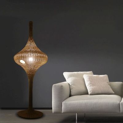 Đèn sàn Rattan Standing hiện đại E27 Base For Living Room Hotel