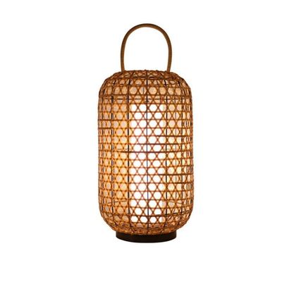 Đèn sàn Rattan chống nước, Đèn đứng Wicker cho ban công ngoài trời