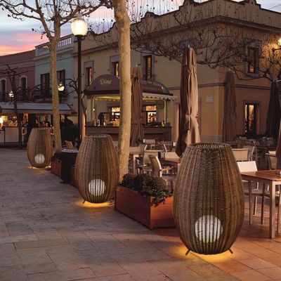đèn đường hành lang ban công ngoài trời chống nước đèn cỏ Rattan đèn sàn LED