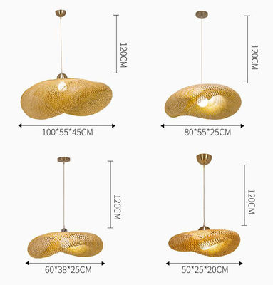 Máy làm bằng tay Wicker Rattan Pendant Chandelier 150 độ Beam Angle Switch Control