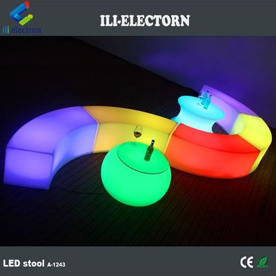 Đổi màu đồ nội thất LED có thể sạc lại dẫn ghế bành cong