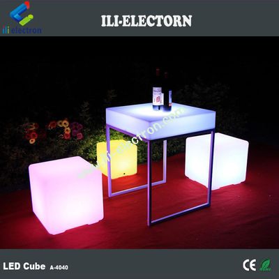 Muti-Color LED chiếu sáng Cube Stools 40 Cm điều khiển từ xa sạc