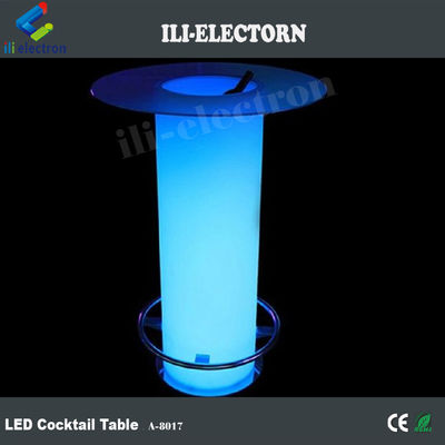Bàn cocktail đèn LED cao kính, Bàn cà phê chiếu sáng với xô băng