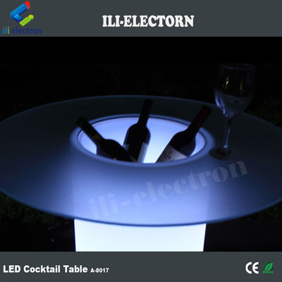 Bàn cocktail đèn LED cao kính, Bàn cà phê chiếu sáng với xô băng