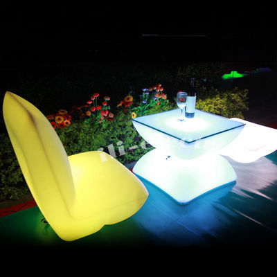 Đồ nội thất đèn LED nhựa PE, bàn cocktail sáng 16 Màu đổi