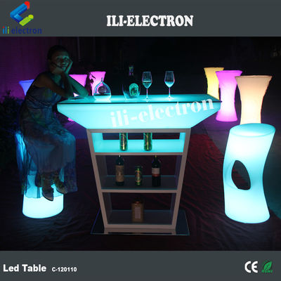 Đồ nội thất đèn LED nhựa, bàn bar phát sáng cho bữa tiệc