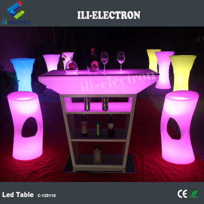 Đồ nội thất đèn LED nhựa, bàn bar phát sáng cho bữa tiệc
