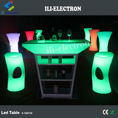 Đồ nội thất đèn LED nhựa, bàn bar phát sáng cho bữa tiệc